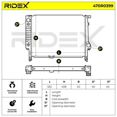 Kühler, Motorkühlung RIDEX 470R0399 470R0399 - foto 5