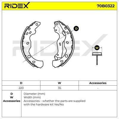 Bremsbeläge Satz RIDEX 70B0322 70B0322 - foto 4