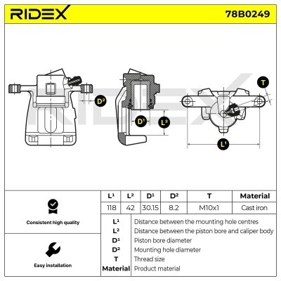 Bremssattel RIDEX 78B0249 78B0249 - foto 6