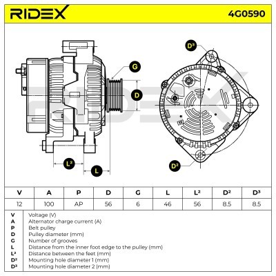 Generator RIDEX 4G0590 4G0590 - foto 5