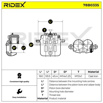 Bremssattel RIDEX 78B0335 78B0335 - foto 5