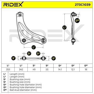 Querlenker RIDEX 273C1039 273C1039 - foto 8