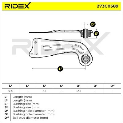 Querlenker RIDEX 273C0589 273C0589 - foto 7