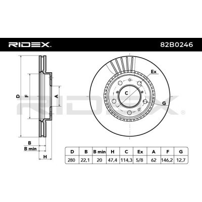 Bremsscheibe RIDEX 82B0246 82B0246 - foto 6