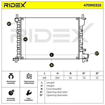 Kühler, Motorkühlung RIDEX 470R0325 470R0325 - foto 8