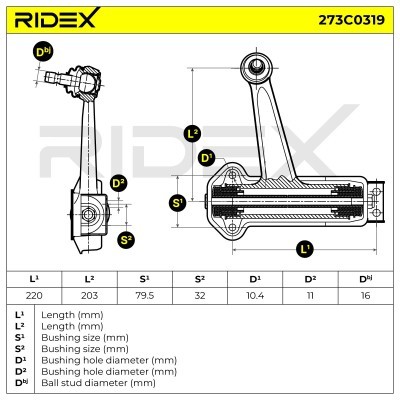 Querlenker RIDEX 273C0319 273C0319 - foto 7