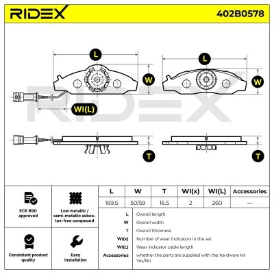 Bremsbeläge Satz RIDEX 402B0578 402B0578 - foto 8
