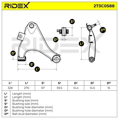 Querlenker RIDEX 273C0588 273C0588 - foto 7