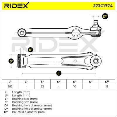 Querlenker RIDEX 273C1774 273C1774 - foto 7