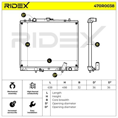 Kühler, Motorkühlung RIDEX 470R0038 470R0038 - foto 4