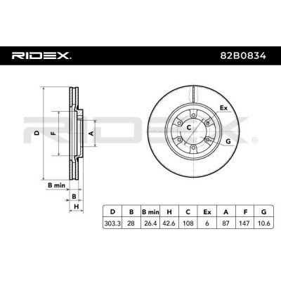 Bremsscheibe RIDEX 82B0834 82B0834 - foto 4