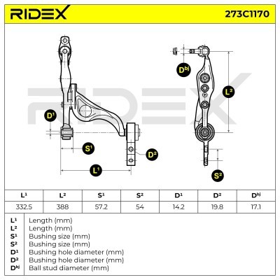 Querlenker RIDEX 273C1170 273C1170 - foto 6