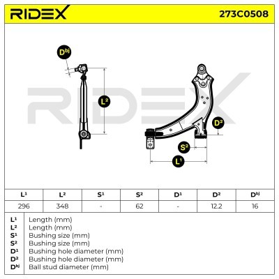 Querlenker RIDEX 273C0508 273C0508 - foto 5