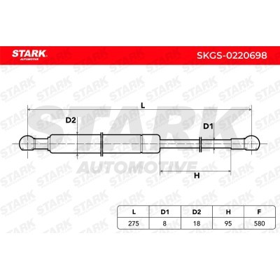 Gasfeder, Koffer-/Laderaum Stark SKGS-0220698 SKGS-0220698 - foto 5