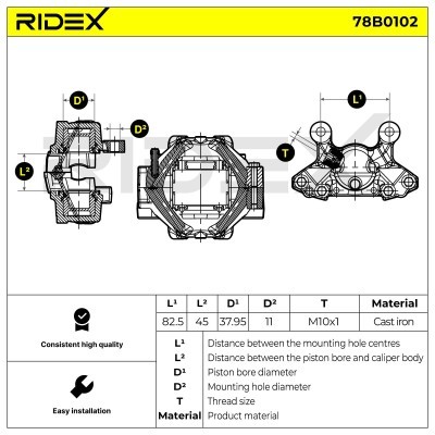 Bremssattel RIDEX 78B0102 78B0102 - foto 7