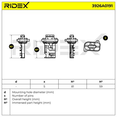 Luftmassenmesser RIDEX 3926A0191 3926A0191 - foto 6