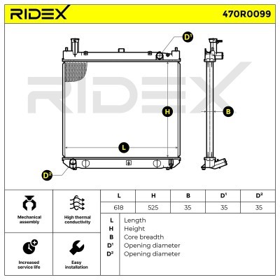 Kühler, Motorkühlung RIDEX 470R0099 470R0099 - foto 5