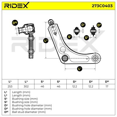 Querlenker RIDEX 273C0403 273C0403 - foto 6