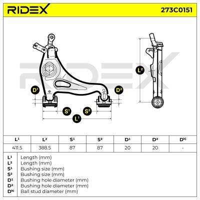 Querlenker RIDEX 273C0151 273C0151 - foto 4