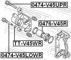 Führungsbolzen Bremssattel FEBEST 0474-V45LOWR 0474-V45LOWR - foto 2
