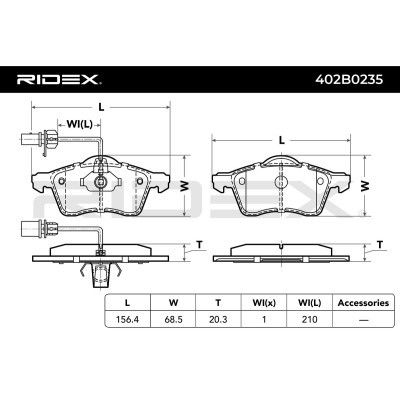 Bremsbeläge Satz RIDEX 402B0235 402B0235 - foto 7