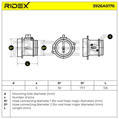 Luftmassenmesser RIDEX 3926A0176 3926A0176 - foto 7