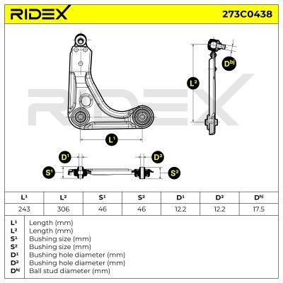 Querlenker RIDEX 273C0438 273C0438 - foto 4