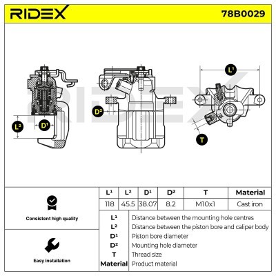 Bremssattel RIDEX 78B0029 78B0029 - foto 5