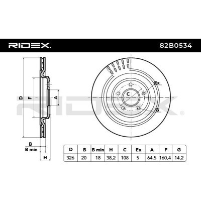 Bremsscheibe RIDEX 82B0534 82B0534 - foto 3