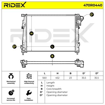 Kühler, Motorkühlung RIDEX 470R0440 470R0440 - foto 5
