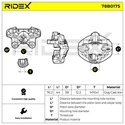 Bremssattel RIDEX 78B0175 78B0175 - foto 7