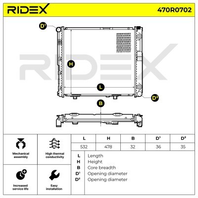 Kühler, Motorkühlung RIDEX 470R0702 470R0702 - foto 5
