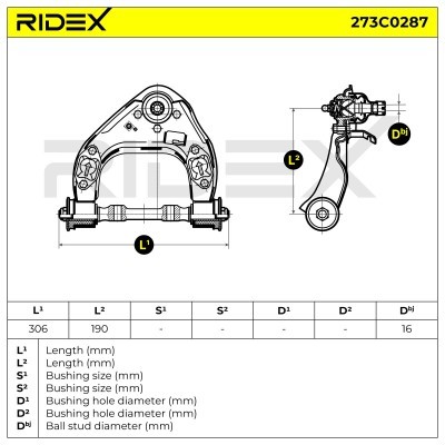 Querlenker RIDEX 273C0287 273C0287 - foto 5