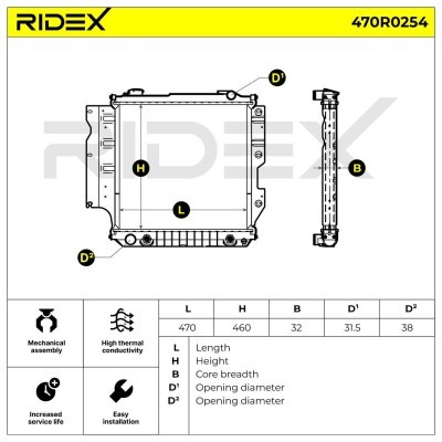Kühler, Motorkühlung RIDEX 470R0254 470R0254 - foto 5