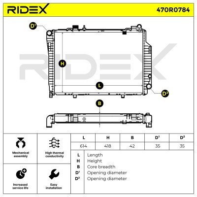 Kühler, Motorkühlung RIDEX 470R0784 470R0784 - foto 7