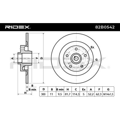 Bremsscheibe RIDEX 82B0542 82B0542 - foto 4