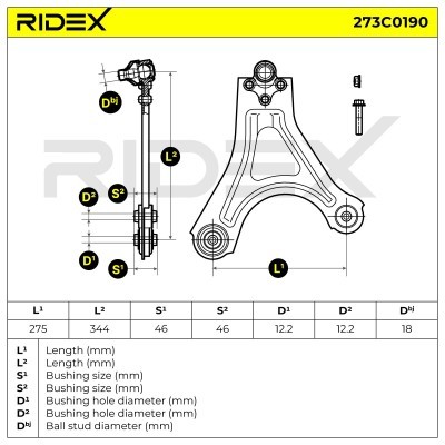 Querlenker RIDEX 273C0190 273C0190 - foto 4