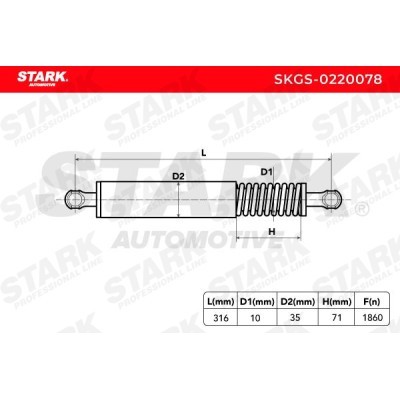Gasfeder, Koffer-/Laderaum Stark SKGS-0220078 SKGS-0220078 - foto 5