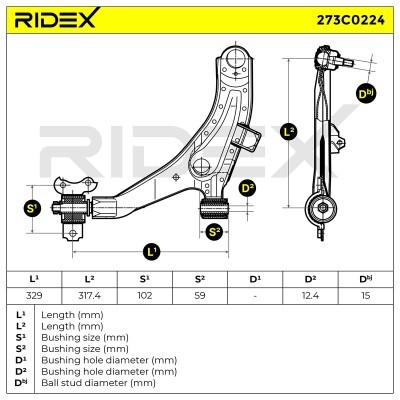 Querlenker RIDEX 273C0224 273C0224 - foto 8