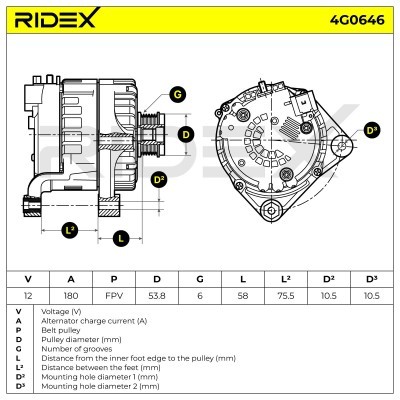 Generator RIDEX 4G0646 4G0646 - foto 5