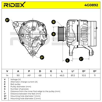 Generator RIDEX 4G0892 4G0892 - foto 5
