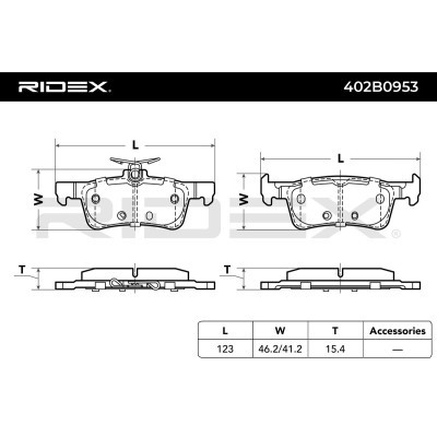 Bremsbeläge Satz RIDEX 402B0953 402B0953 - foto 5