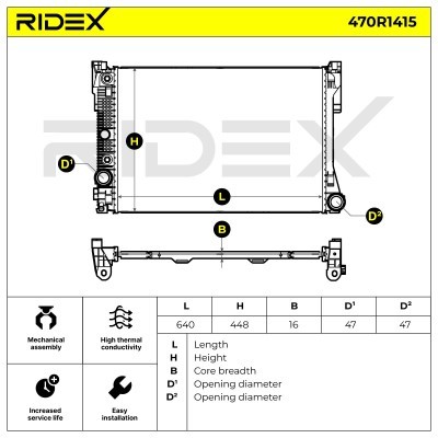 Kühler, Motorkühlung RIDEX 470R1415 470R1415 - foto 5