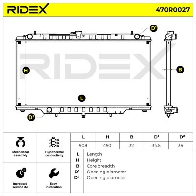 Kühler, Motorkühlung RIDEX 470R0027 470R0027 - foto 5