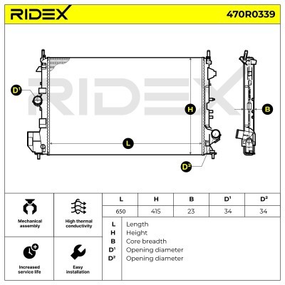Kühler, Motorkühlung RIDEX 470R0339 470R0339 - foto 8