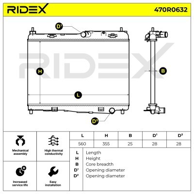 Kühler, Motorkühlung RIDEX 470R0632 470R0632 - foto 7