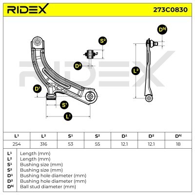 Querlenker RIDEX 273C0830 273C0830 - foto 6