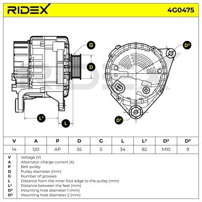 Generator RIDEX 4G0475 4G0475 - foto 6