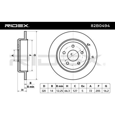 Bremsscheibe RIDEX 82B0494 82B0494 - foto 3