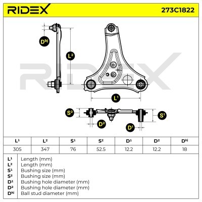 Querlenker RIDEX 273C1822 273C1822 - foto 8